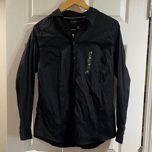 Banana Republic Slim Fit Black Button-Up Shirt - Size 14